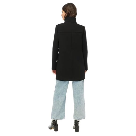 J. Crew Button Neck City Coat In Black Size 0 NWT - Picture 3 of 10